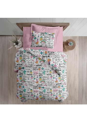 סט מצעים מיטה וחצי מלא  200*120 מיקרופייבר UNICORN