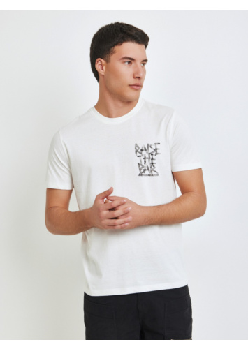 טישרט עם דפוס קדמי וגב