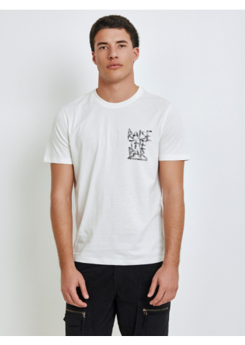 טישרט עם דפוס קדמי וגב