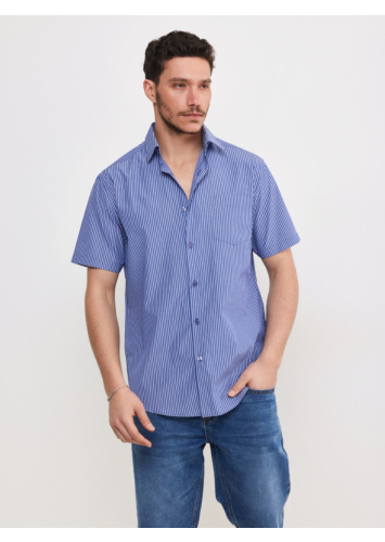 חולצת אריג קלאסית עם כיס