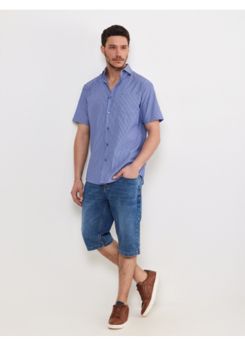 חולצת אריג קלאסית עם כיס