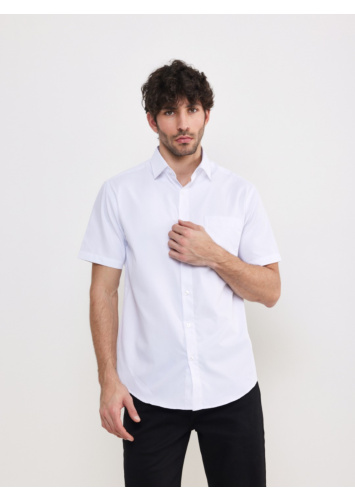 חולצת אריג קלאסית עם כיס