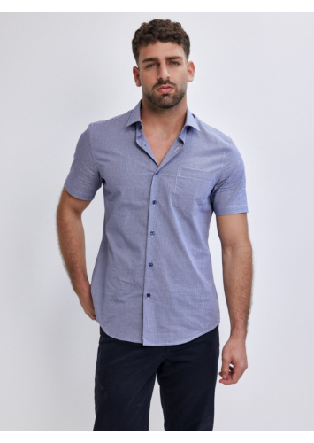 חולצת אריג כותנה עם כיס