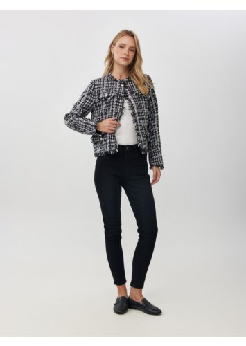 ג'קט טוויד שחור-לבן