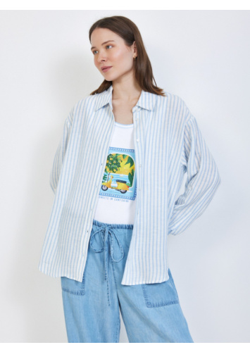 חולצה מכופתרת פסים