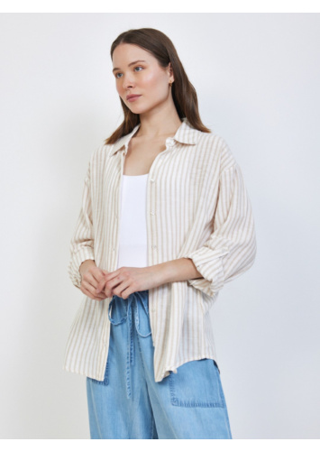 חולצה מכופתרת פסים