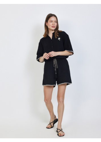 מכנס טטרה קצר רקום