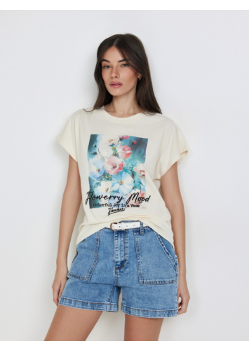 טי קימונו עם רקמה