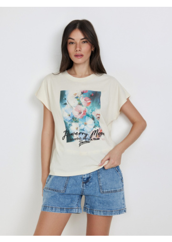 טי קימונו עם רקמה