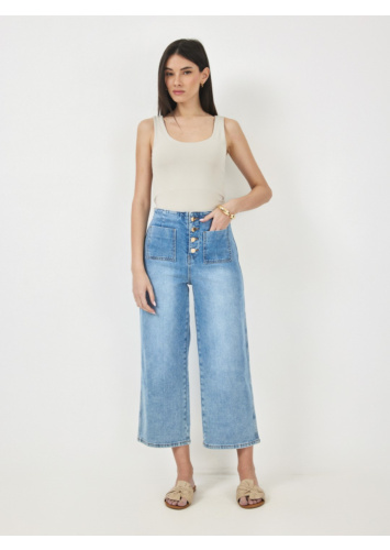 ג'ינס רגל רחבה כפתורים