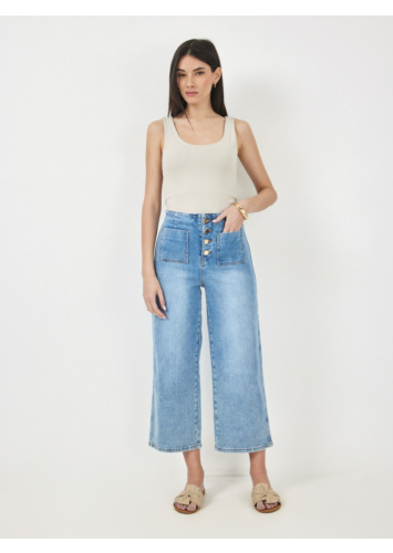 ג'ינס רגל רחבה כפתורים