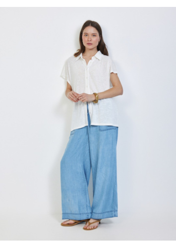 טופ מכופתרת קימונו