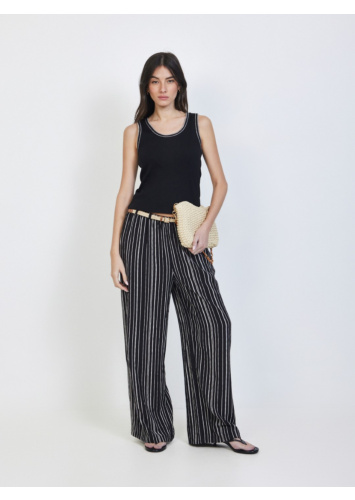 מכנס פסים עם חגורה