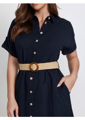 שמלת כפתרה עם חגורה