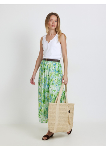 חצאית מודפסת עם חגורה