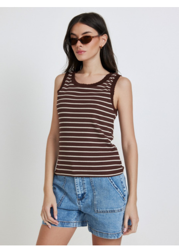 גופיית ריב פסים עם סרט