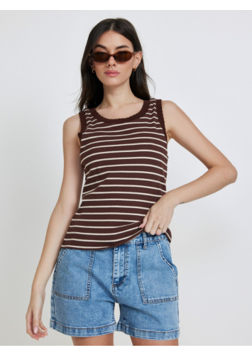 גופיית ריב פסים עם סרט