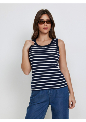 גופיית ריב פסים עם סרט