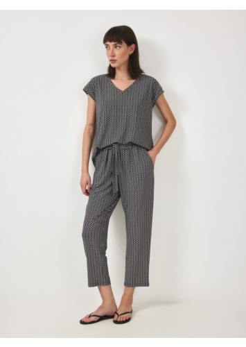 מכנסי8/7מודפסים עם חגורה