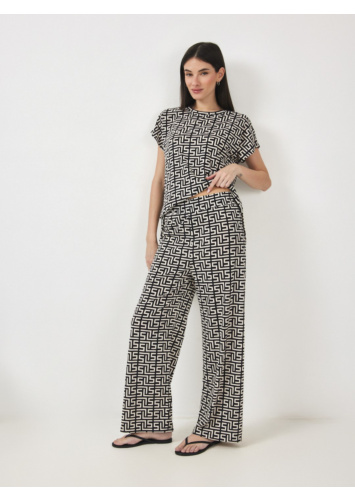 מכנסי 8/7 רחבים מודפסים