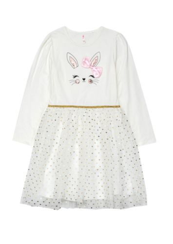 שמלת טול עם פאייטים ודפוס