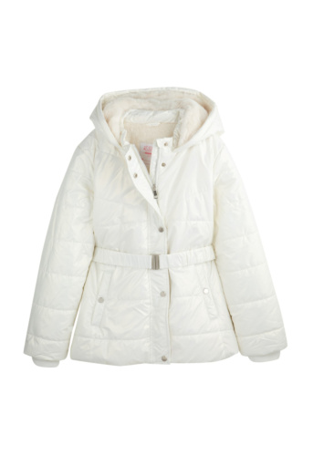 מעיל מרופד עם חגורה