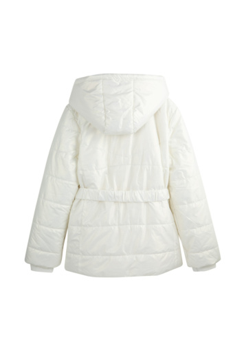 מעיל מרופד עם חגורה