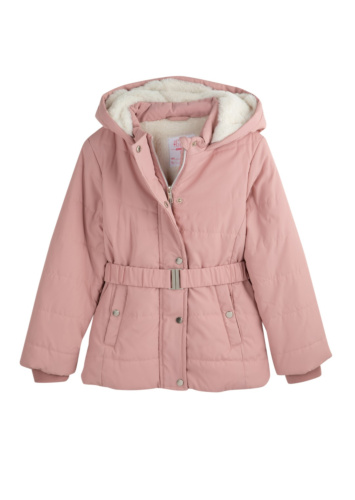 מעיל מרופד עם חגורה