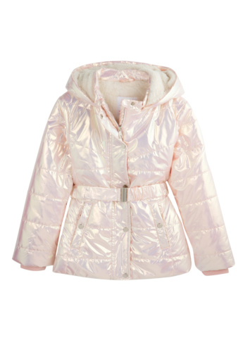 מעיל מרופד עם חגורה