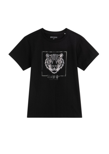 טי לייקרה עם דפוס כסף