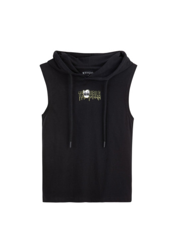 גופיה מודפסת עם קפוצ'ון