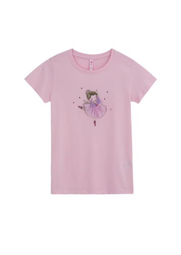 טי שירט עם דפוס ורקמה