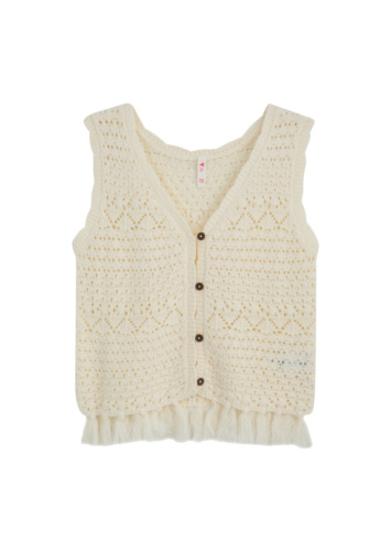 וסט סרוג עם פרנזים