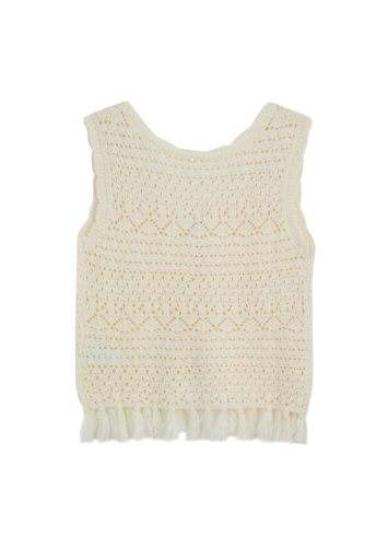 וסט סרוג עם פרנזים