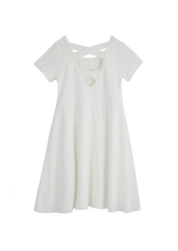 שמלה בד טקסטורה וטול