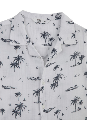 חולצת מבד טטרה מודפסת