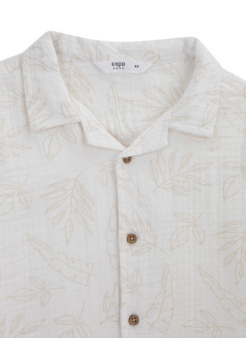 חולצת מבד טטרה מודפסת