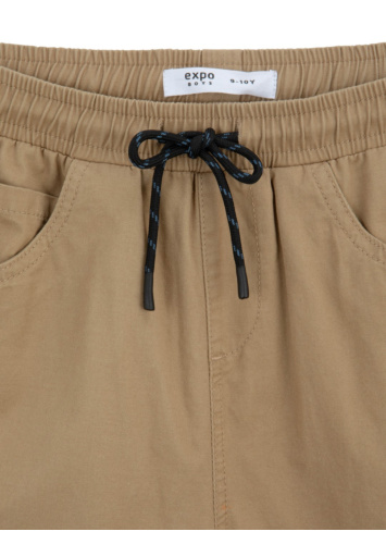 מכנסי ברמודה אריג עם שרוך