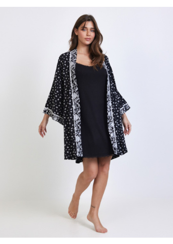 חלוק ויסקוזה אריג פרחוני