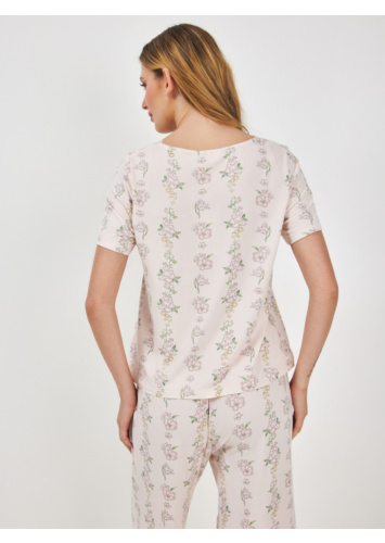 פיג'מה ס.סופט פרחים 4/3