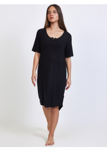 כותנת כפתרה ריב מודל שחור