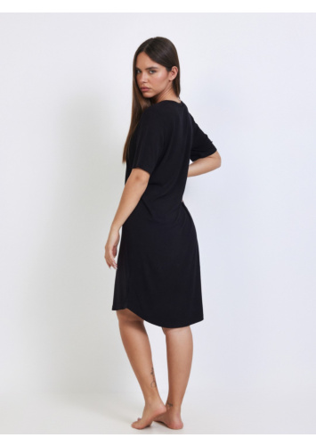 כותנת כפתרה ריב מודל שחור