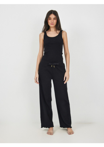מכנסי ריב ארוכים-שחור