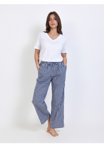 מכנסי אריג משבצת