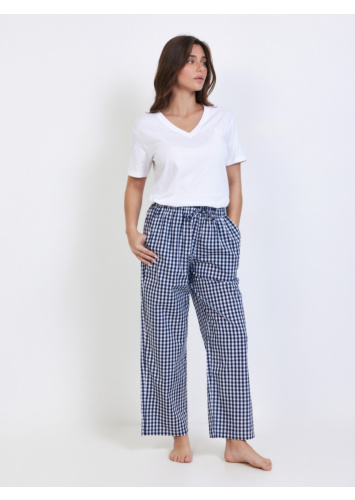 מכנסי אריג משבצת