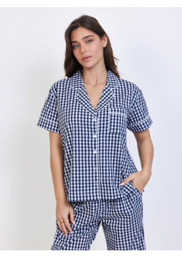 סט אריג משבצות מכופתר