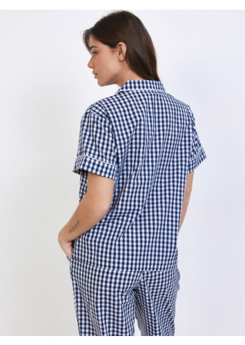 סט אריג משבצות מכופתר