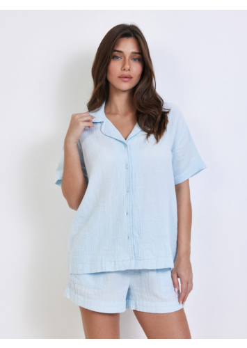 מכופתרת טטרה ש.קצר תכלת