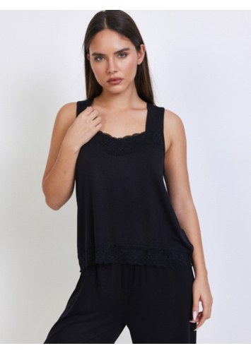 גופית ויסקוזה שחורה+תחרה