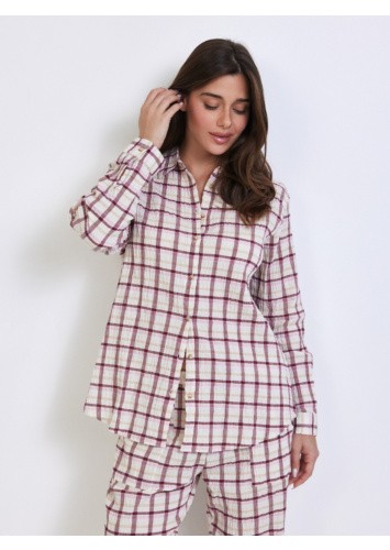 חולצה מכופתרת משבצות